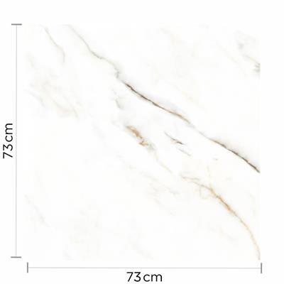 Cerámica Incefra Inout - Ciclope 73x73 blanco simil marmol pulido