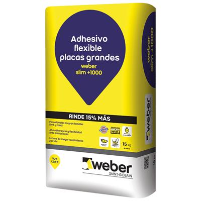Adhesivo slim +1000 grandes formatos Weber 15kg 92-0160