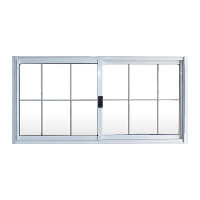 Ventana Corrediza de aluminio blanco Nexo basic con reja y vidrio entero 80x40 B1112