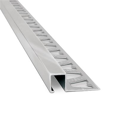 Guardacanto de pared de aluminio quadra cromo brillante Atrim 10 x 10 cm 2,5 mm 3421
