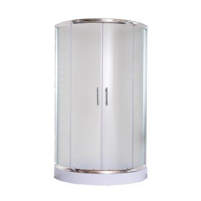 Box de ducha vidrio esmerilado con receptáculo semicircular cromo Gorena hong kong 80 x 195 cm