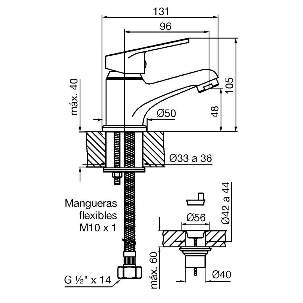 Combo de grifería de baño fv compacta monocomando bidet-lavatorio cromo, , large image number 3