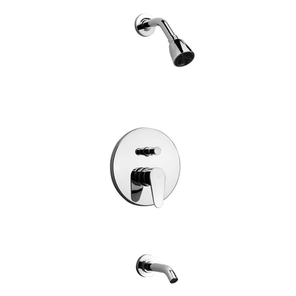 Combo de grifería de baño monocomando fv compacta cromo ducha de embutir-bidet y lavatorio, , large image number 3