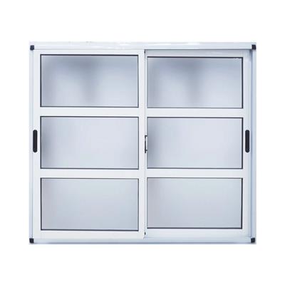 Ventana Corrediza de aluminio blanco Nexo Moderna con vidrio repartido horizontal 120x110 V3064